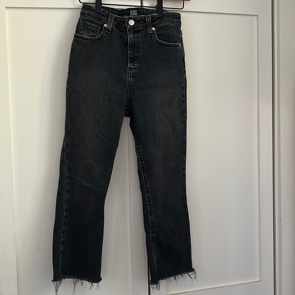 BDG High Rise Cropped Kick Flare Grey Jeans